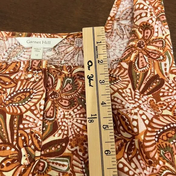 Garnet Hill Vale Linen Paisley Floral Tank Dress Size 12 - Picture 9 of 10